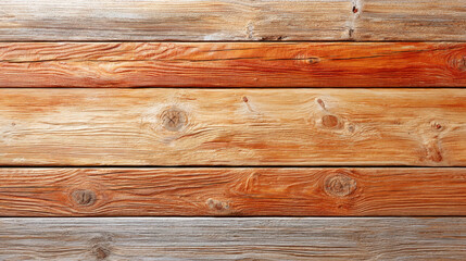 Obraz premium Wooden plank texture with natural grain and knots, warm tones of brown and beige create rustic and cozy atmosphere on surface