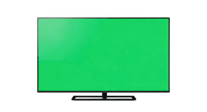 A digital screen displays a vibrant green rectangle with subtle shading and reflections transparent background - Powered by Adobe