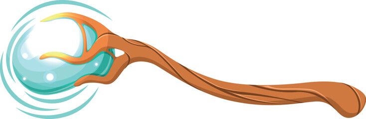 A stick with a blue ball on it