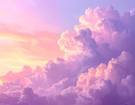 Dreamy pastel clouds at sunset