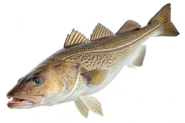 Fototapeta premium Fresh Atlantic cod fish isolated on white background