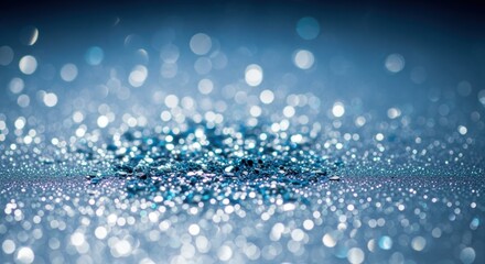 Captivating abstract with shimmering, reflective surface and glittering particles, evoking enchantment and mystery against a dark, moody backdrop.