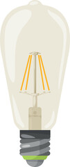 A light bulb is shown in a white background