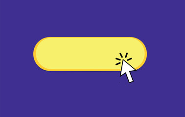 Click Here button with pointer clicking. Web button. Click button icon.