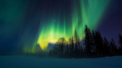 Arura in the blue green sky.