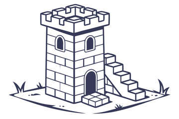 Obraz premium single building blocks tower icon, simple stacked rectangles, children’s toy concept, transparent background, premium clean vector