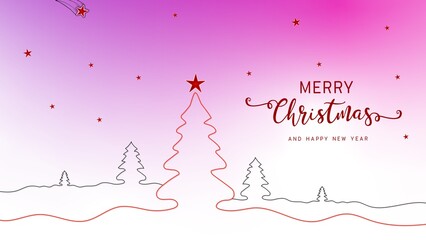 Sparkling Christmas tree with festive greetings