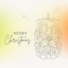 Elegant Christmas candle with floral design