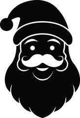 Santa face silhouette Black silhouette of jolly Santa Claus face