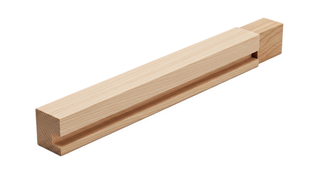 Sliding dovetail joint made of wood with precise interlocking groove and tongue—used in cabinetry and furniture for strong, durable right-angle connections