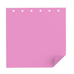 3D notepad. Sticky note. 3D illustration.