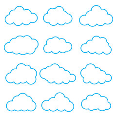 Cloud icon set, vector Cloud symbols for web, mobile. Vector illustration