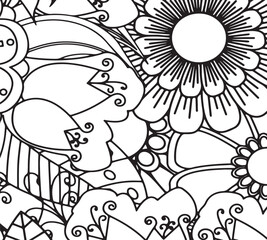 Obraz premium Cute Flower Coloring Sheets for Little Artists 