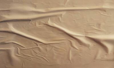 Folded white paper texture backdrop, crumpled poster surface, empty background for text or graphics
