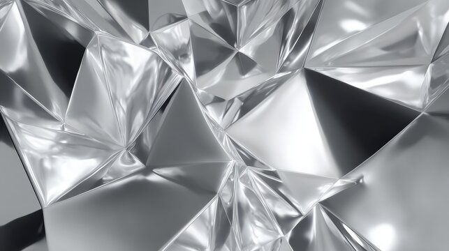 Close-up of a metallic surface with a diamond-like pattern. the surface appears to be made up of multiple triangular shapes that are arranged in a way that creates a sense of depth and dimension.