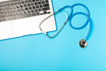 Stethoscope on the table. Medical instrument. Medical concept. Healthcare. Health Day.Doctor...