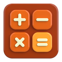 Fototapeta premium Modern Calculator App Icon. 3D Illustration.