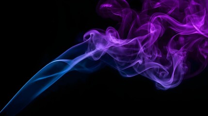 "Neon Serpentine" - Dynamic Swirling Smoke Trail in Vibrant Purple and Blue Light