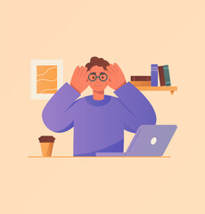 Focus and curiosity at home office