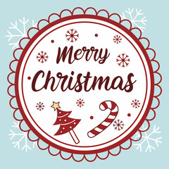 Merry Christmas greeting badge vector. 
Christmas decoration icons, labels, illustration and elements .