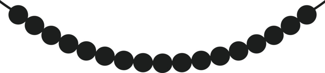 Black Decorative Garland Silhouette Vector string