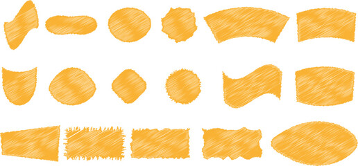 Etykietki z teksturą kredki. Naklejki o r&oacute;żnych kształtach.