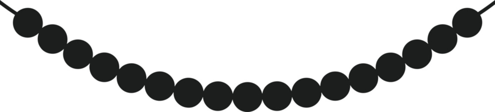 Black Decorative Garland Silhouette Vector string