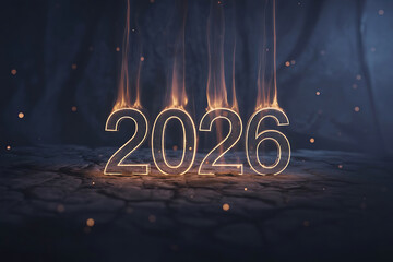 Sparkling Golden Numbers Welcoming the New Year 2026