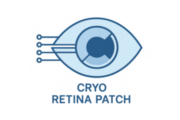 Bionic eye concept logo representing cryo retina patch