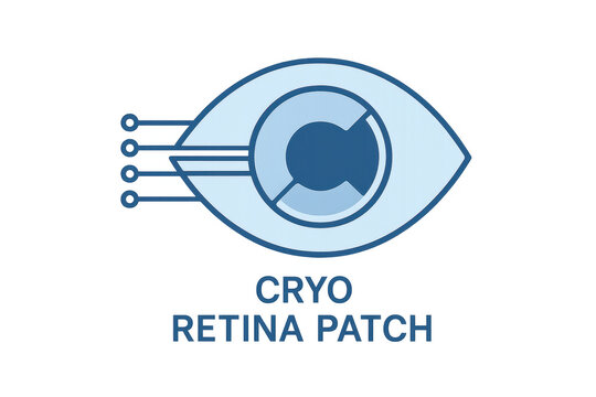Bionic eye concept logo representing cryo retina patch