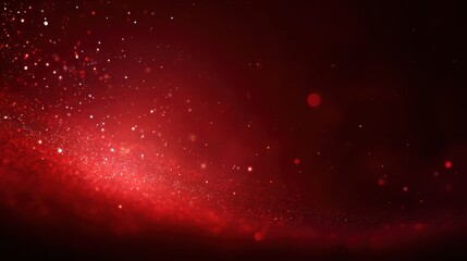 Enchanting red abstract background with stars and bokeh lights glitter