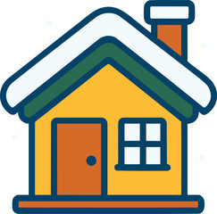 Winter Cabin Snow House Icon