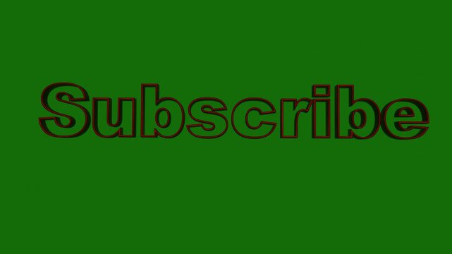 Subscribe word on green screen.