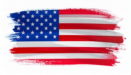 Brushstroke American Flag Patriotic Artwork