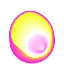 Isolated Gradient Shape. Holographic Blob For Collage Or Sticker. Abstract Element on Transparent Background. Cutout. Bright Rainbow Colors. Pink And Yellow Gradient Shape.