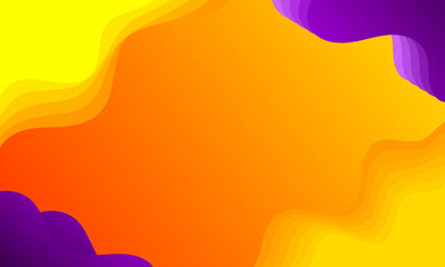 orange yellow and purple violet liquid shapes layer 3d depth banner abstract background