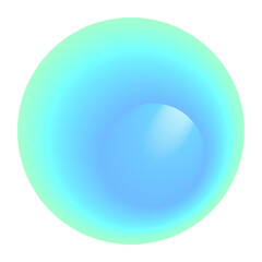 Isolated Gradient Shape. Holographic Blob For Collage Or Sticker. Abstract Element on Transparent Background. Cutout. Bright Rainbow Colors. Blue, Green And Turquoise Gradient Shape.