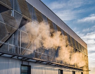 Modern building with mist facade