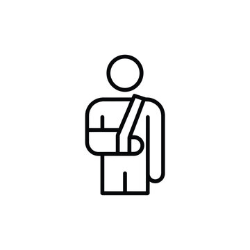 Person with arm in sling medical icon
