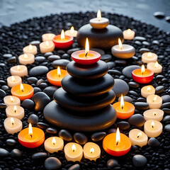 zen stones and candles