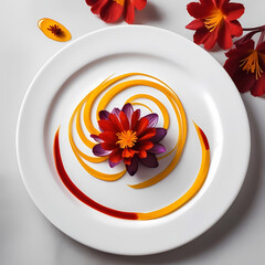 plate with flowers