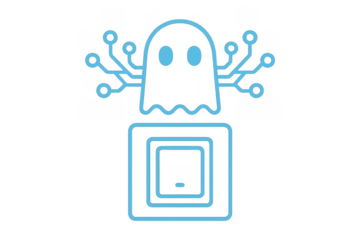Ghost ai integrated circuit symbol on transparent background