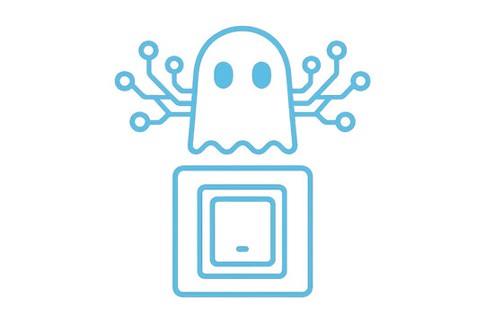 Ghost ai integrated circuit symbol on transparent background
