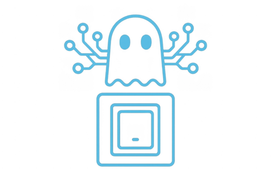 Ghost ai integrated circuit symbol on transparent background
