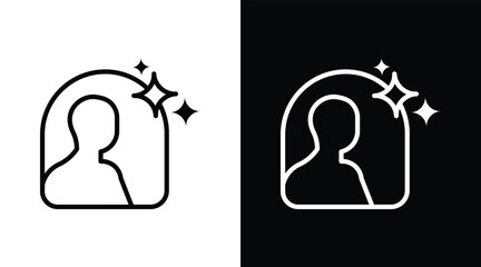 reflection Two-tone version in black and white background