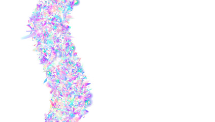 Transparent Glitter. Carnival Serpentine. Purple Happy Tinsel. Isolated Design. Laser Abstract Explosion. Cristal Banner. Holographic Sparkle. 3d Pattern. Pink Transparent Glitter