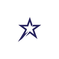 Bold blue star icon with a dynamic edge for branding and logo design, perfect for tech startups and forward-thinking companies, modern aesthetic