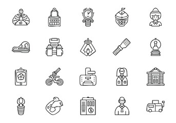 Collection of Hand Drawn Doodles Diverse Object Outlines
