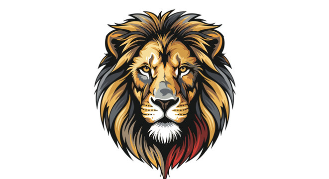 Majestic Lion Head Vector Illustration Displaying Strength and Courage on a White Background, Symbolizing Leadership and Pride for Mascot Design, Emblems, and Marketing Campaigns, Showcasing Power, Co