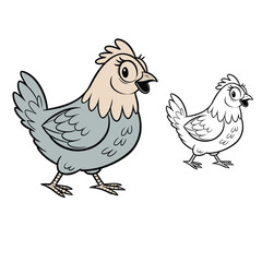 Coloring Book For Kid Hen Image Vector